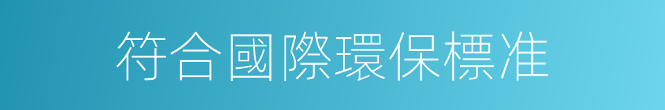 符合國際環保標准的同義詞