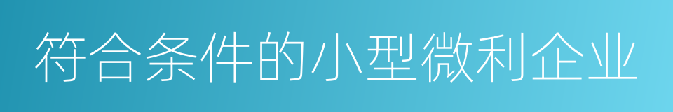 符合条件的小型微利企业的同义词