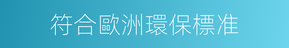 符合歐洲環保標准的同義詞