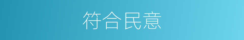 符合民意的意思