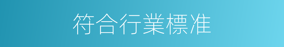 符合行業標准的同義詞