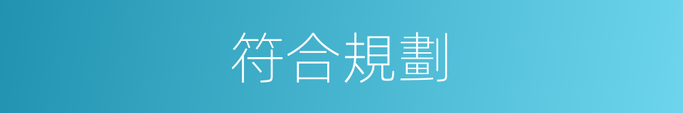 符合規劃的同義詞