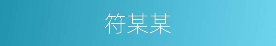 符某某的同义词