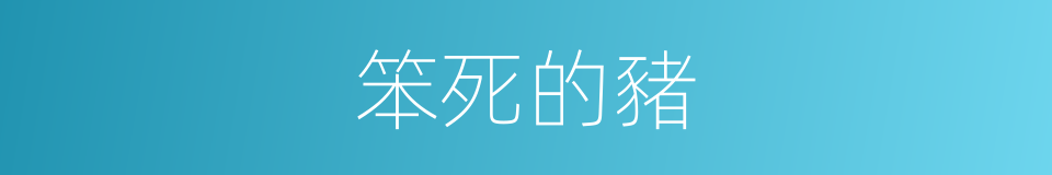 笨死的豬的同義詞