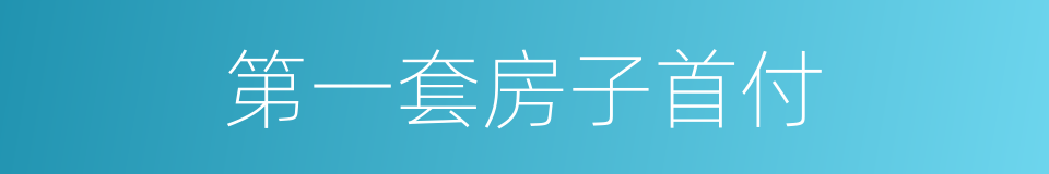 第一套房子首付的同义词