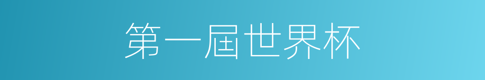 第一屆世界杯的同義詞