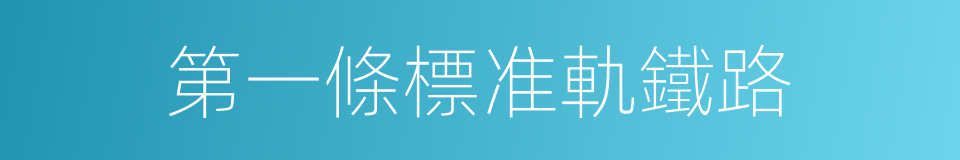 第一條標准軌鐵路的同義詞