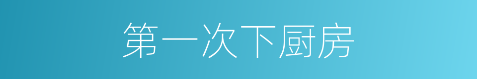 第一次下厨房的同义词