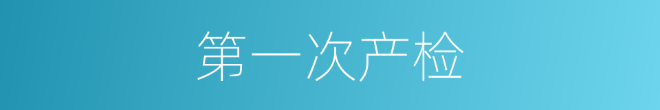 第一次产检的同义词