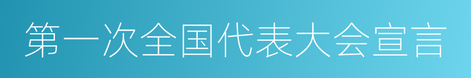 第一次全国代表大会宣言的同义词