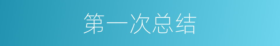 第一次总结的同义词