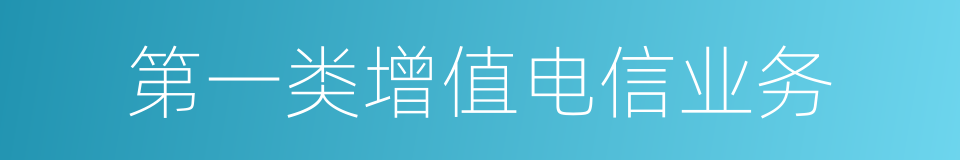 第一类增值电信业务的同义词