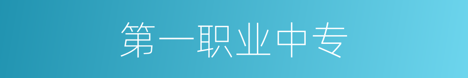 第一职业中专的同义词