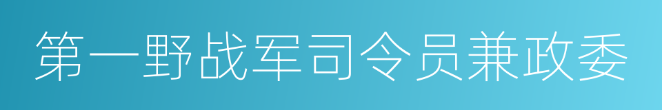 第一野战军司令员兼政委的同义词