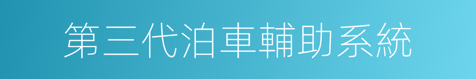 第三代泊車輔助系統的同義詞