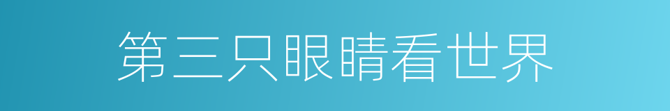 第三只眼睛看世界的同义词