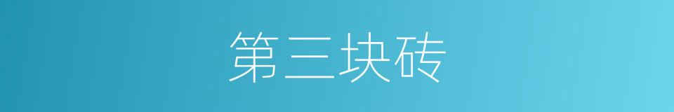 第三块砖的同义词