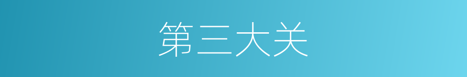 第三大关的同义词