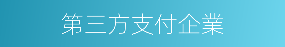 第三方支付企業的同義詞