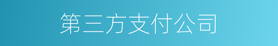 第三方支付公司的同义词