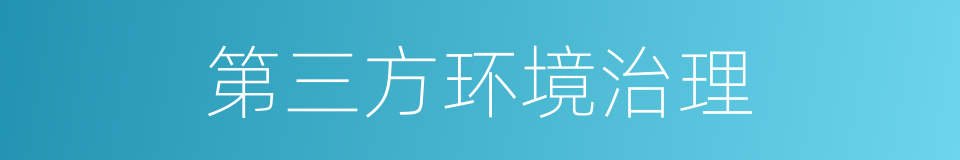 第三方环境治理的同义词