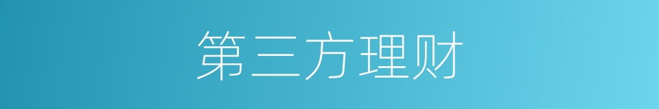 第三方理财的同义词