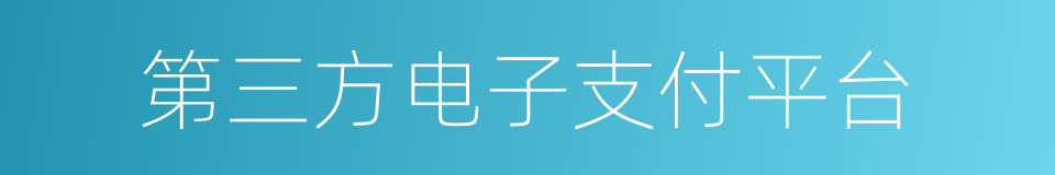 第三方电子支付平台的同义词