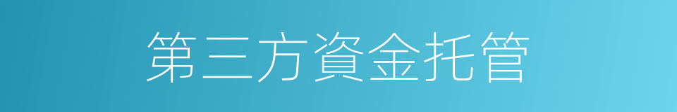 第三方資金托管的同義詞