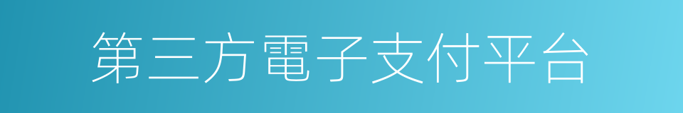 第三方電子支付平台的同義詞