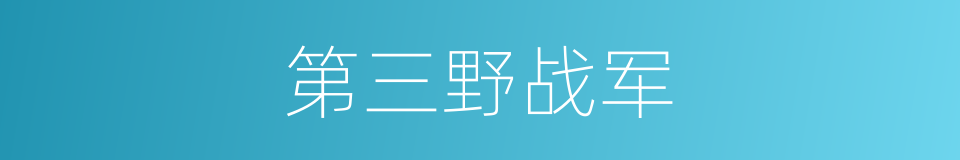 第三野战军的意思