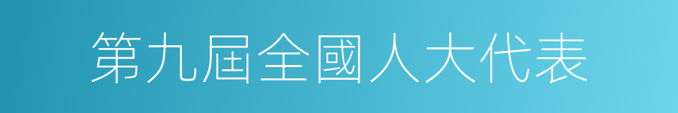 第九屆全國人大代表的同義詞