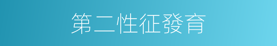 第二性征發育的同義詞