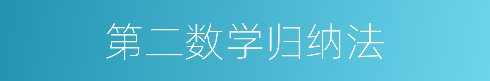 第二数学归纳法的同义词