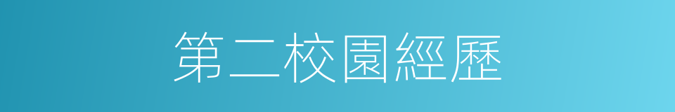 第二校園經歷的同義詞