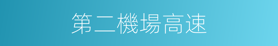 第二機場高速的同義詞