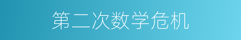 第二次数学危机的同义词