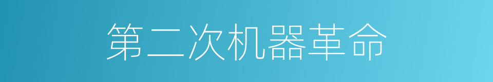 第二次机器革命的同义词