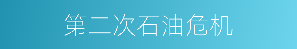 第二次石油危机的同义词