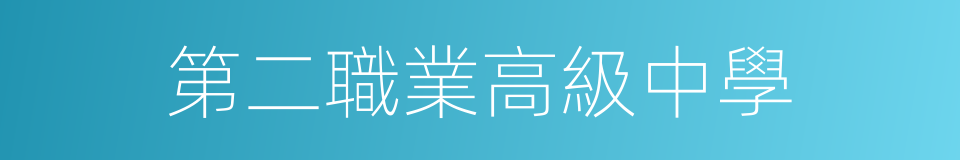 第二職業高級中學的同義詞