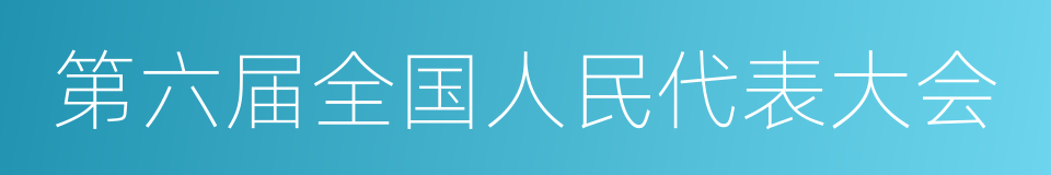 第六届全国人民代表大会的同义词