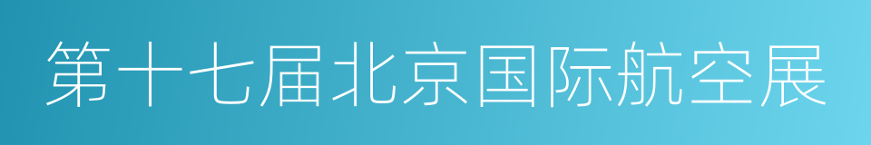 第十七届北京国际航空展的同义词