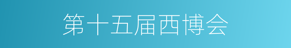 第十五届西博会的同义词