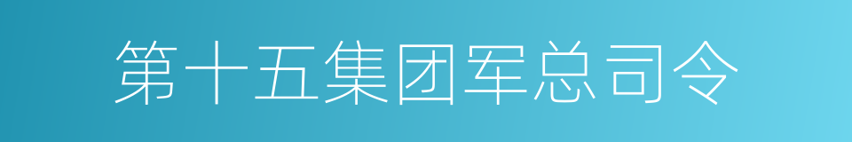 第十五集团军总司令的同义词