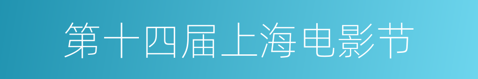 第十四届上海电影节的同义词