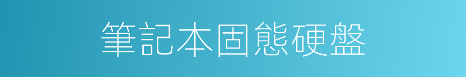 筆記本固態硬盤的同義詞