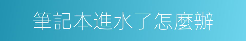 筆記本進水了怎麼辦的同義詞