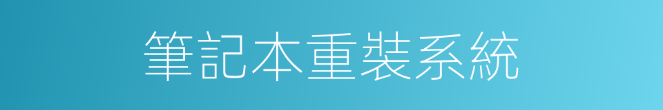 筆記本重裝系統的同義詞