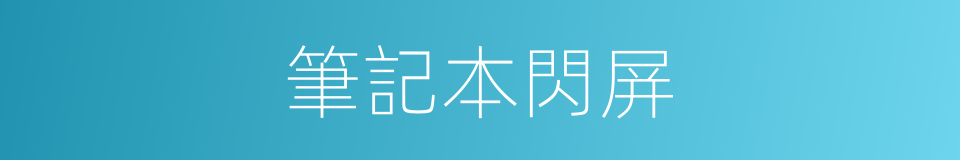 筆記本閃屏的同義詞