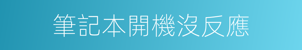 筆記本開機沒反應的同義詞