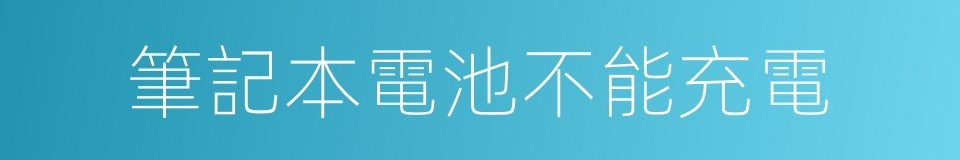 筆記本電池不能充電的同義詞